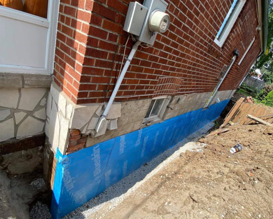 Waterproofing exterior wall